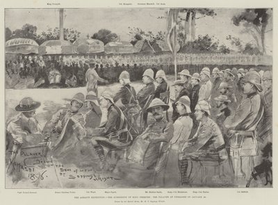 Die Ashanti-Expedition, die Unterwerfung von König Prempeh, die Palaver in Coomassie am 20. Januar von Henry Charles Seppings Wright